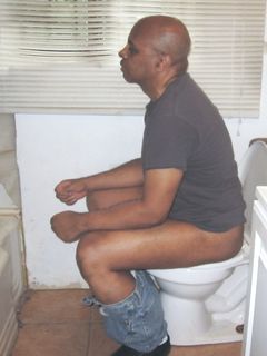 Me sitting my bare ass on the toilet farting and shitting!